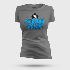 Va Surudhi Polam Women's T-Shirt in Charcoal Melange Color