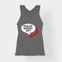 Hello Dubai Ah? Women's Tank Top in Charcoal Melange Color
