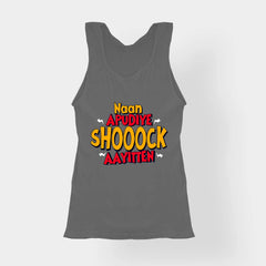 Naan Apudiye Shoooock Aayitten Women's Tank Top in Charcoal Melange Color