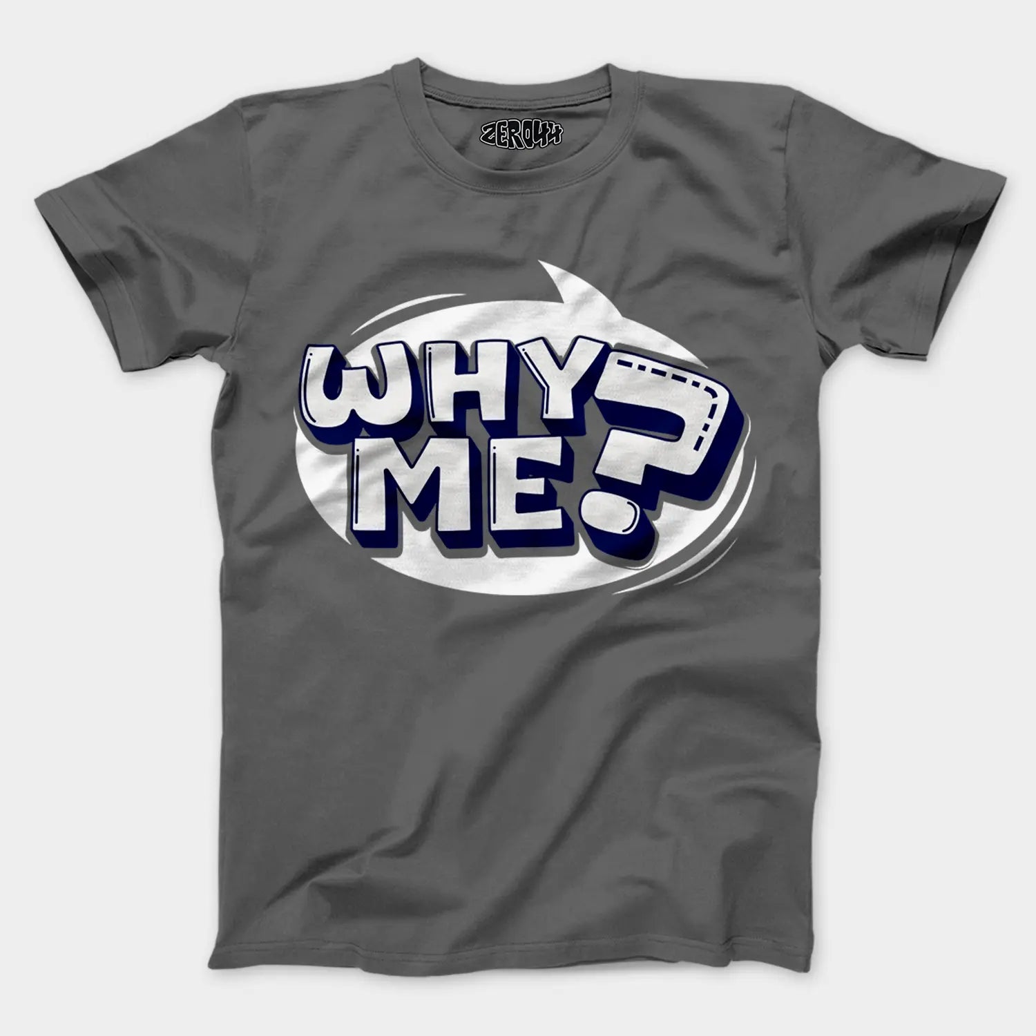 Why Me? Men/Unisex T-Shirt in Charcoal Melange Color