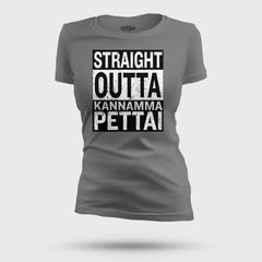 Straight Outta Kannamma Pettai Women's T-Shirt in Charcoal Melange Color