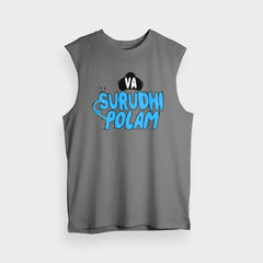 Va Surudhi Polam Men/Unisex Tank Top in Charcoal Melange Color