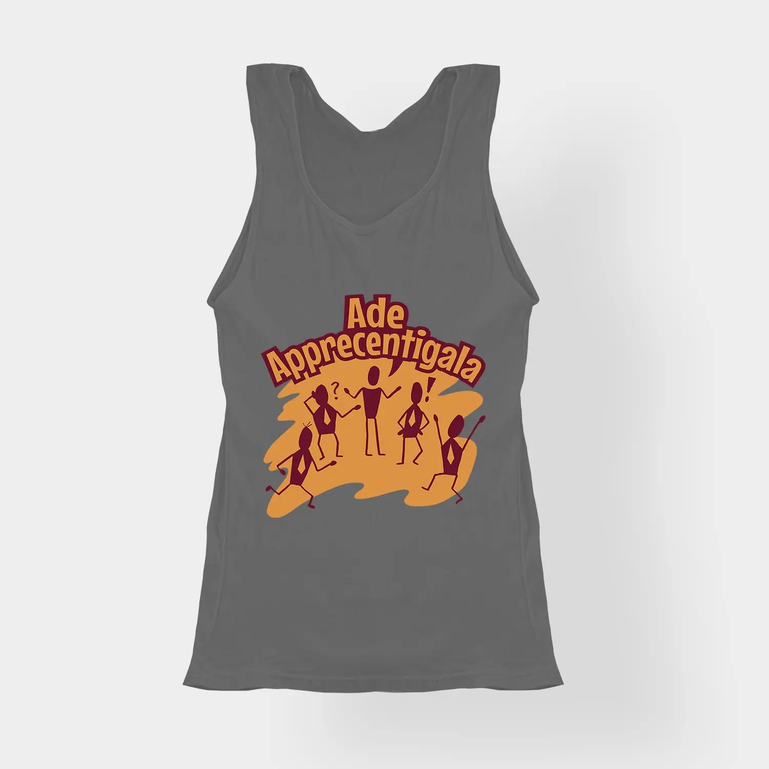 Ade Apprecentingala Women's Tank Top in Charcoal Melange Color