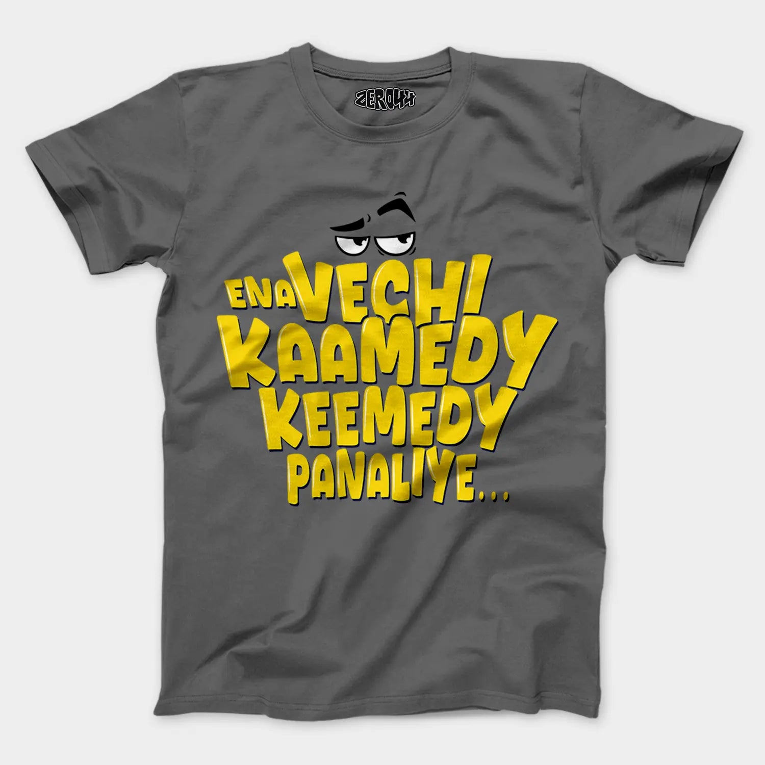 Ena Vechi Kaamedy Keemady Panaliye Men/Unisex T-Shirt in Charcoal Melange Color