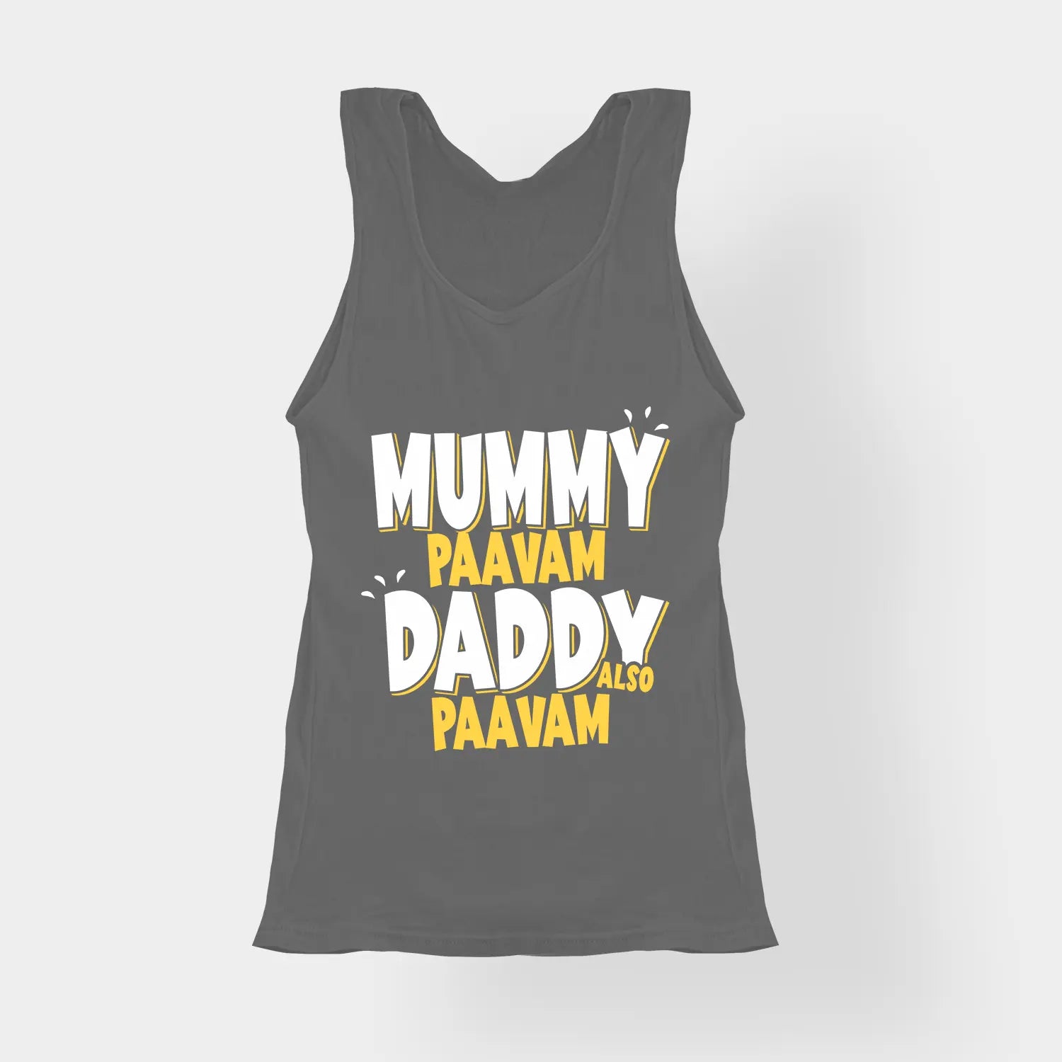 Mummy Paavam, Daddy Also Paavam Women's Tank Top in Charcoal Melange Color