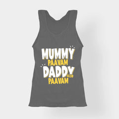 Mummy Paavam, Daddy Also Paavam Women's Tank Top in Charcoal Melange Color