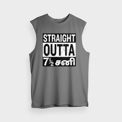 Straight Outta 7½ Sani - Tamil Men/Unisex Tank Top in Charcoal Melange Color