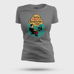 Vela Soliye Kolrangaiya Women's T-Shirt in Charcoal Melange Color