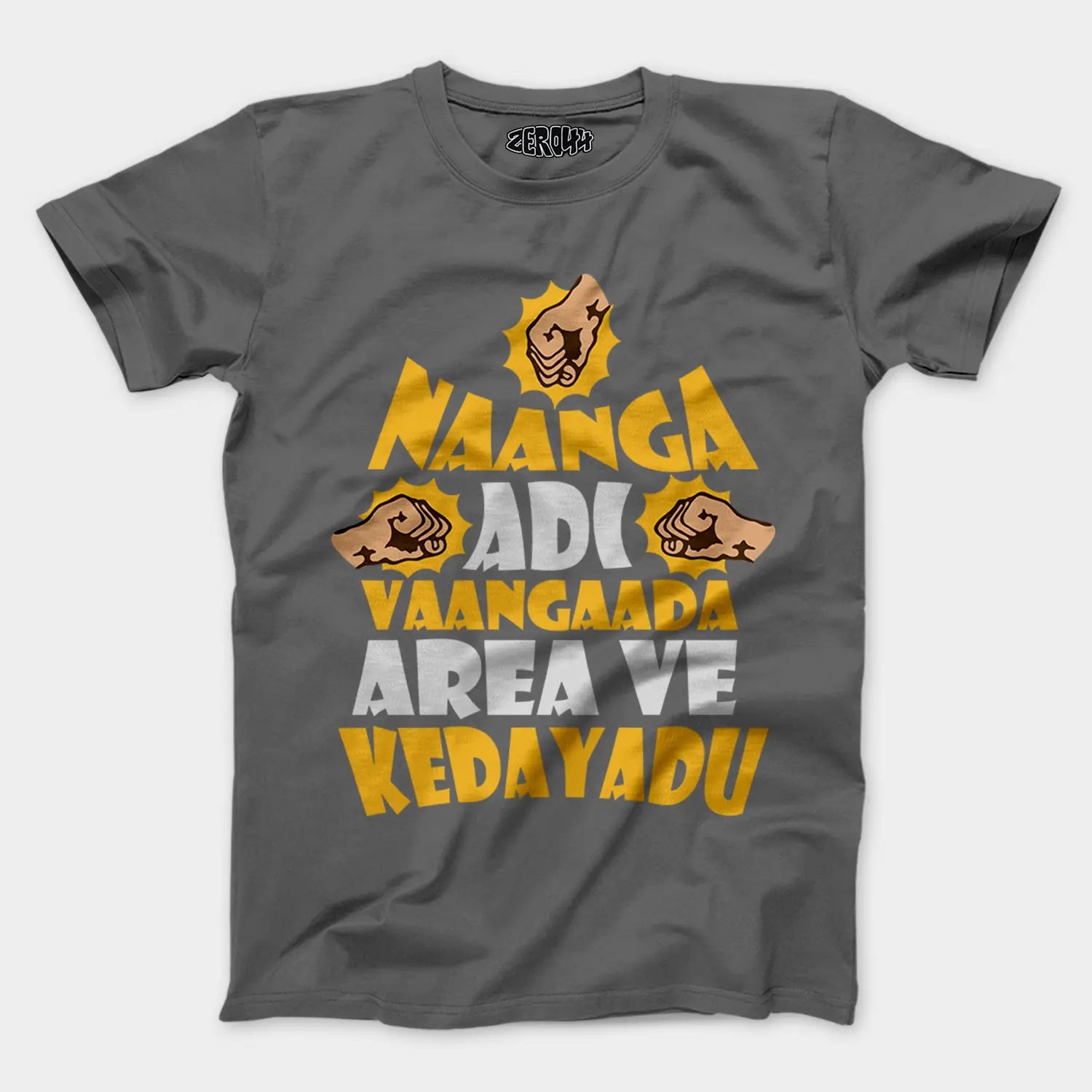 Naanga Adi Vaangada Area Ve Kedayadu Men/Unisex T-Shirt in Charcoal Melange Color