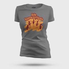 Ade Apprecentingala Women's T-Shirt in Charcoal Melange Color