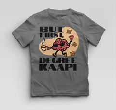 But First Degree Kaapi Boys Round Neck T-Shirt in Charcoal Melange Color