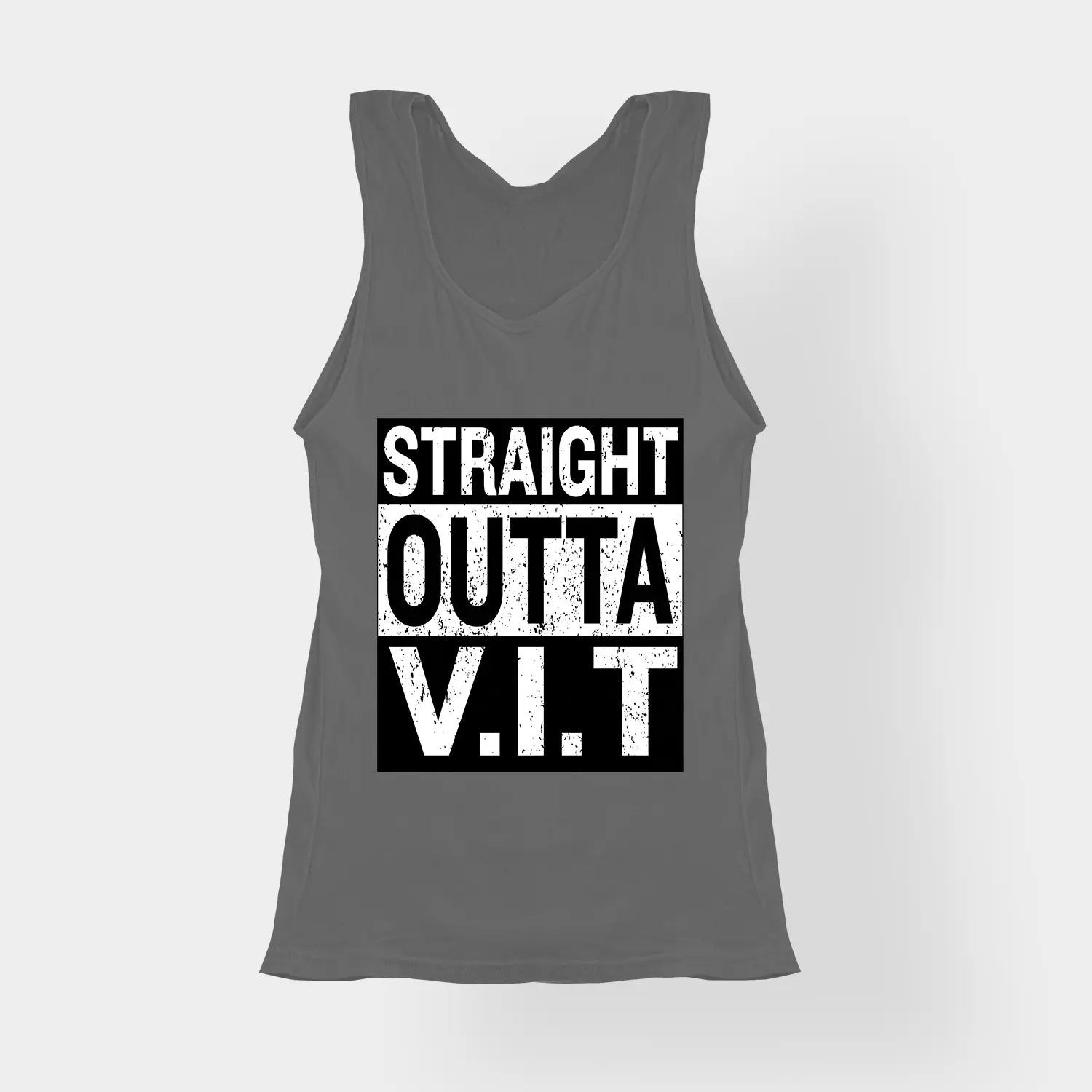 Straight Outta Vit Women's Tank Top in Charcoal Melange Color