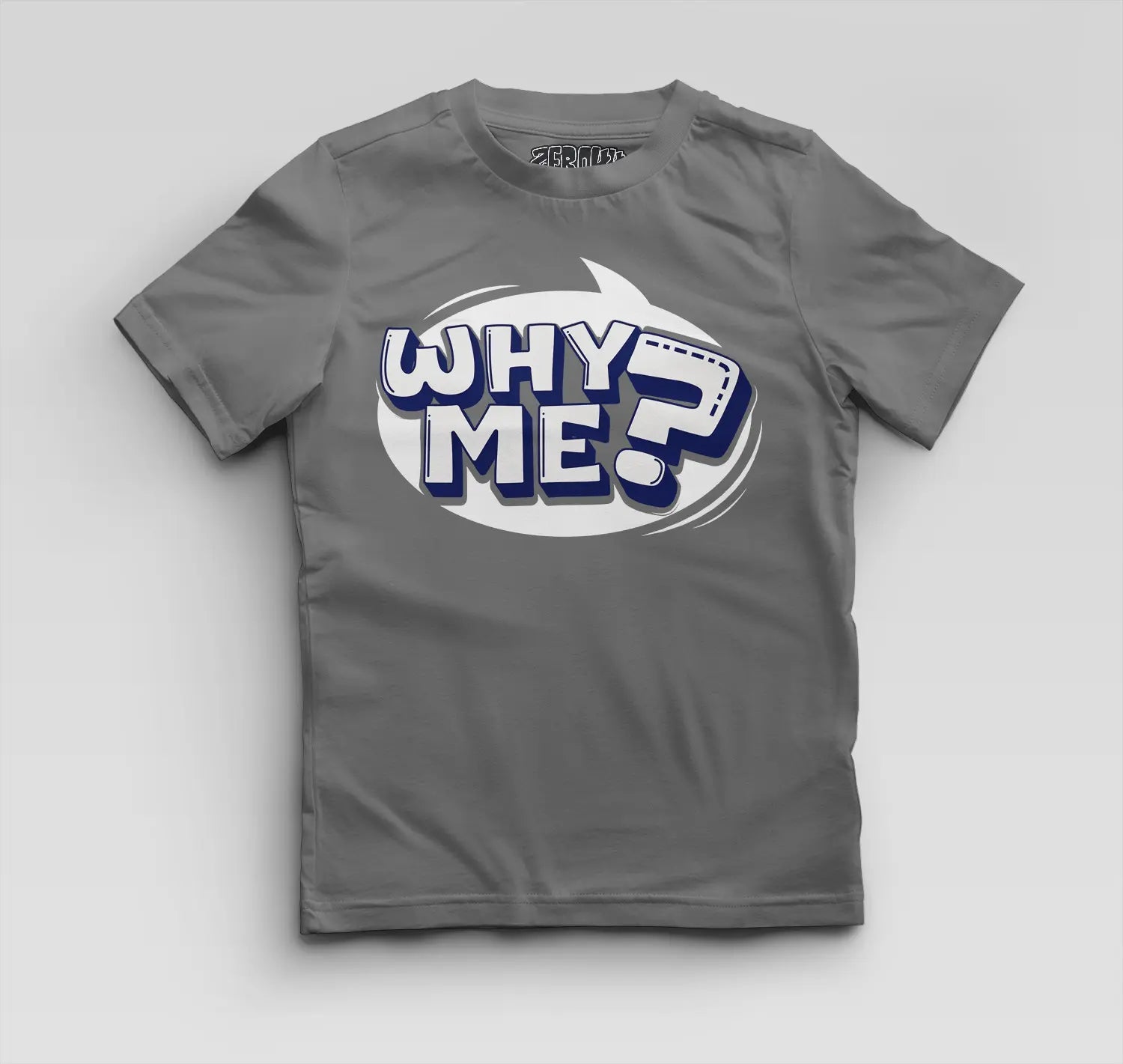 Why Me? Boys Round Neck T-Shirt in Charcoal Melange Color