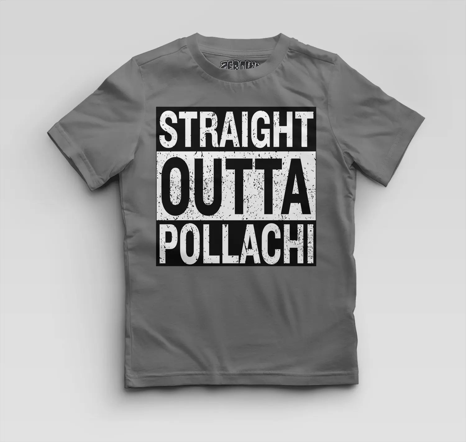 Straight Outta Pollachi Boys Round Neck T-Shirt in Charcoal Melange Color