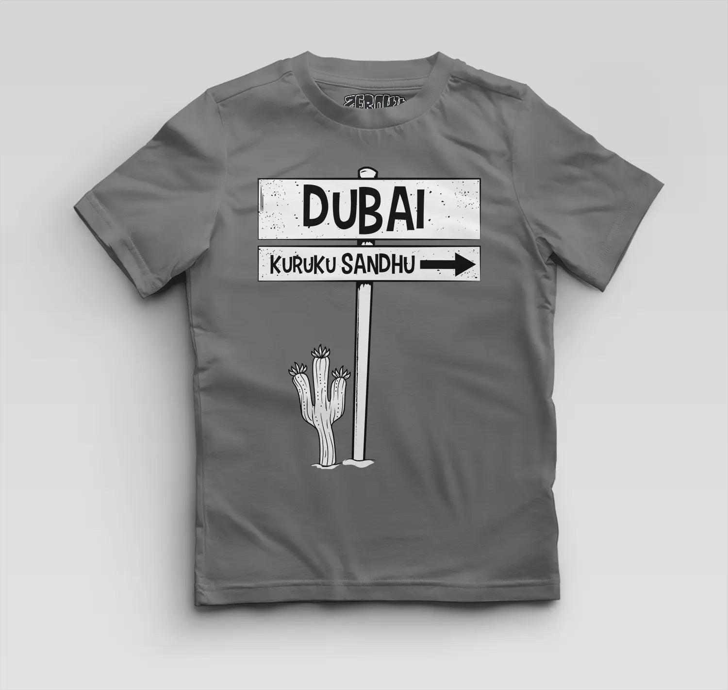Dubai Kuruku Sandhu Boys Round Neck T-Shirt in Charcoal Melange Color