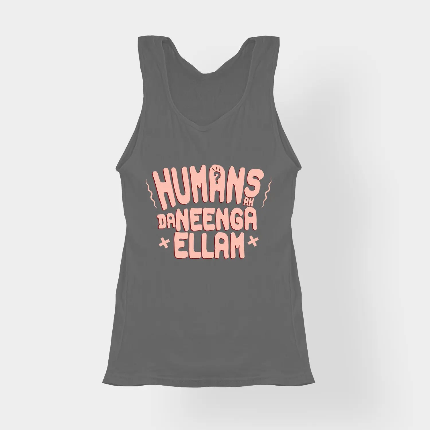 Humans Ah Da Neenga Ellam? Women's Tank Top in Charcoal Melange Color
