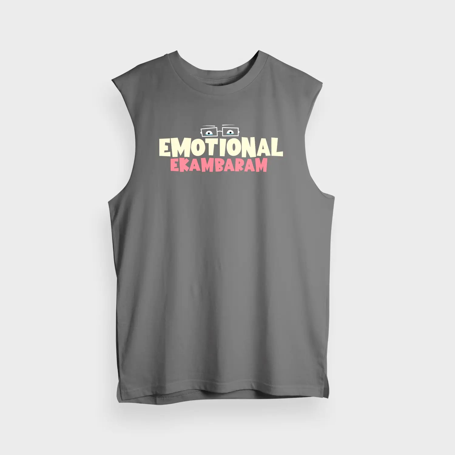 Emotional Ekambaram Men/Unisex Tank Top in Charcoal Melange Color