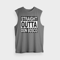 Straight Outta Don Bosco Men/Unisex Tank Top in Charcoal Melange Color