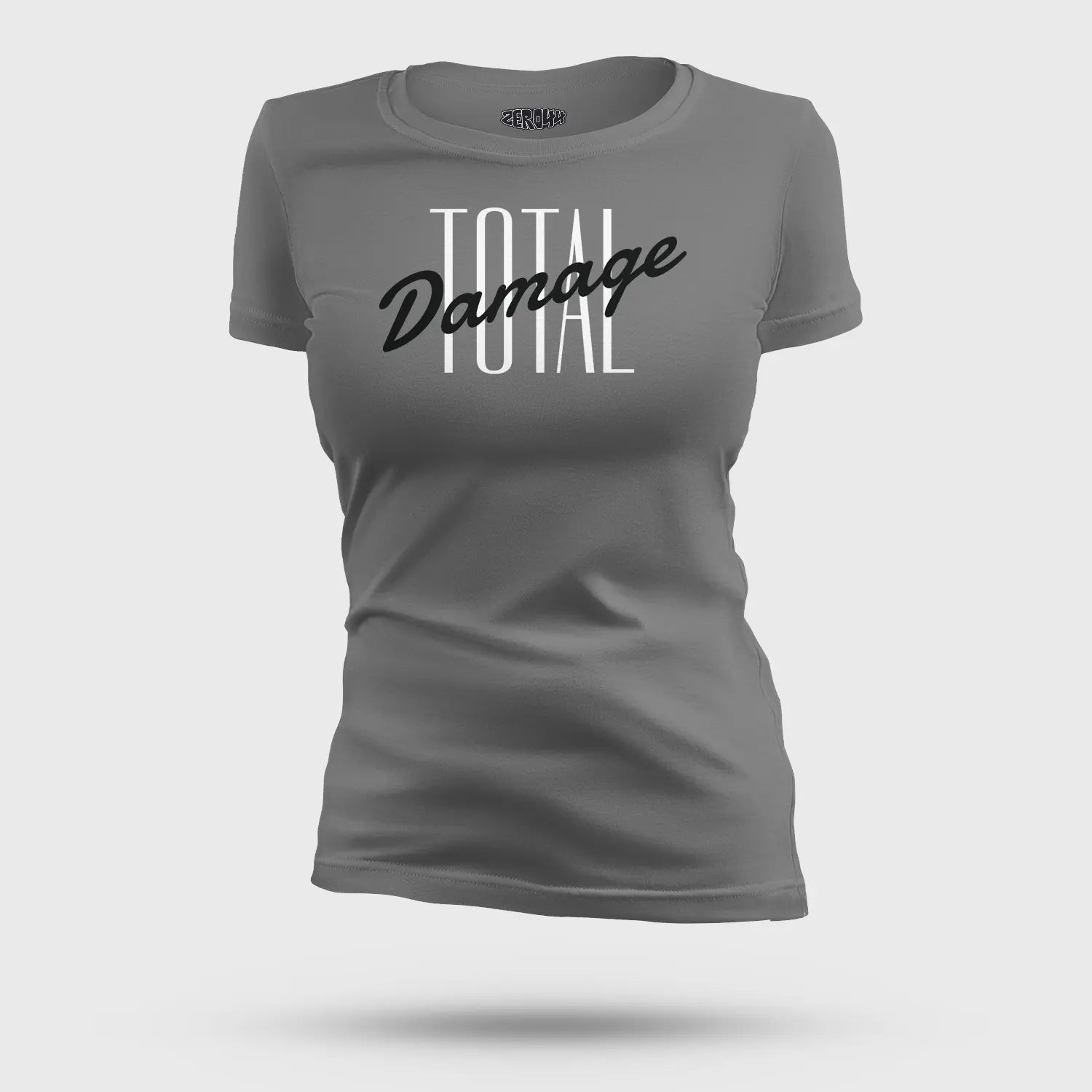 Total Damage Women's T-Shirt in Charcoal Melange Color