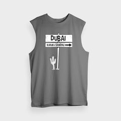 Dubai Kuruku Sandhu Men/Unisex Tank Top in Charcoal Melange Color