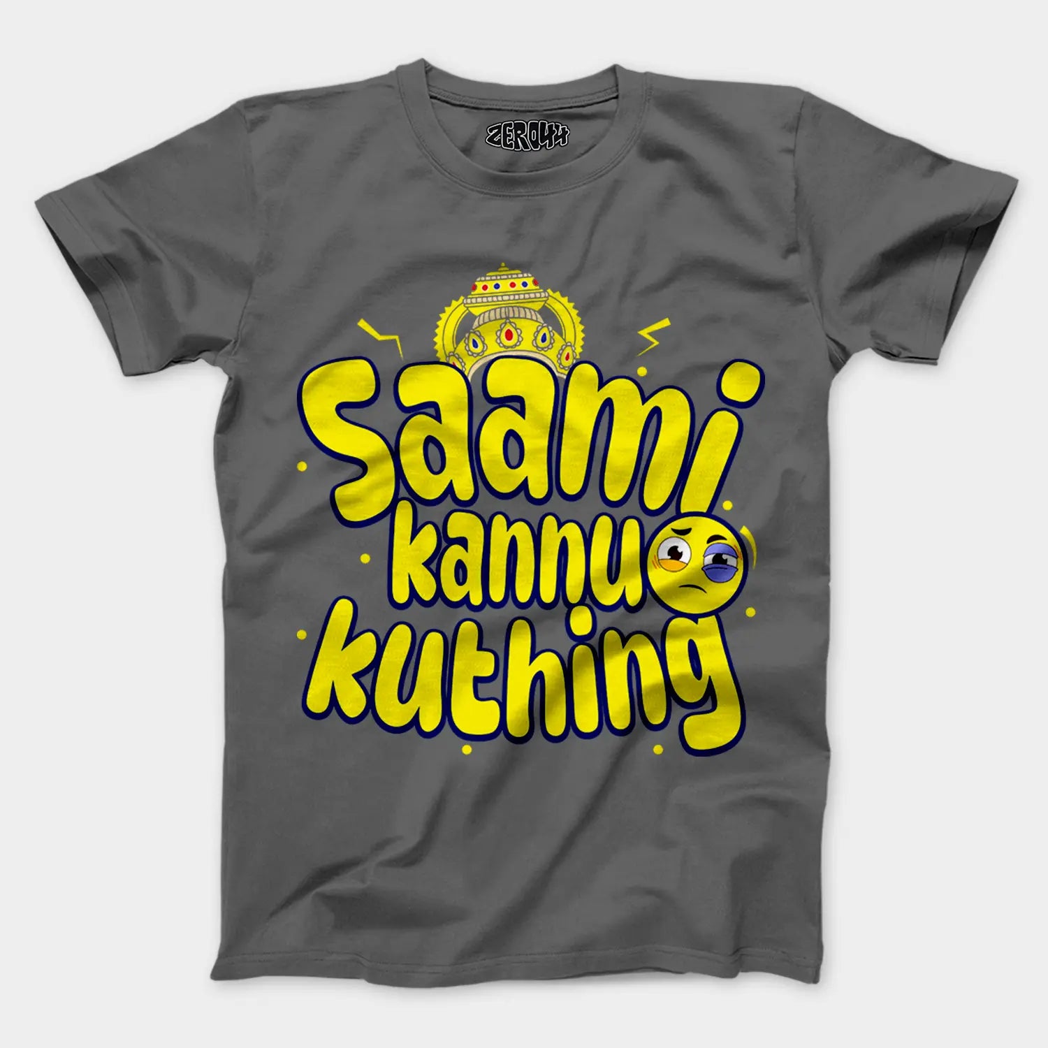 Saami Kannu Kuthing Men/Unisex T-Shirt in Charcoal Melange Color