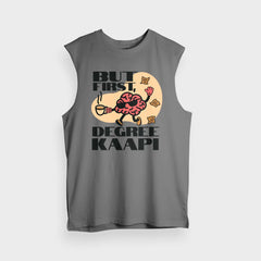 But First Degree Kaapi Men/Unisex Tank Top in Charcoal Melange Color
