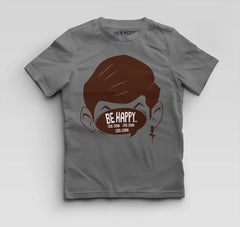 Be Happy Cool Down Cool Down Cool Down Boys Round Neck T-Shirt in Charcoal Melange Color