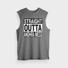 Straight Outta Andhra Mess Men/Unisex Tank Top in Charcoal Melange Color