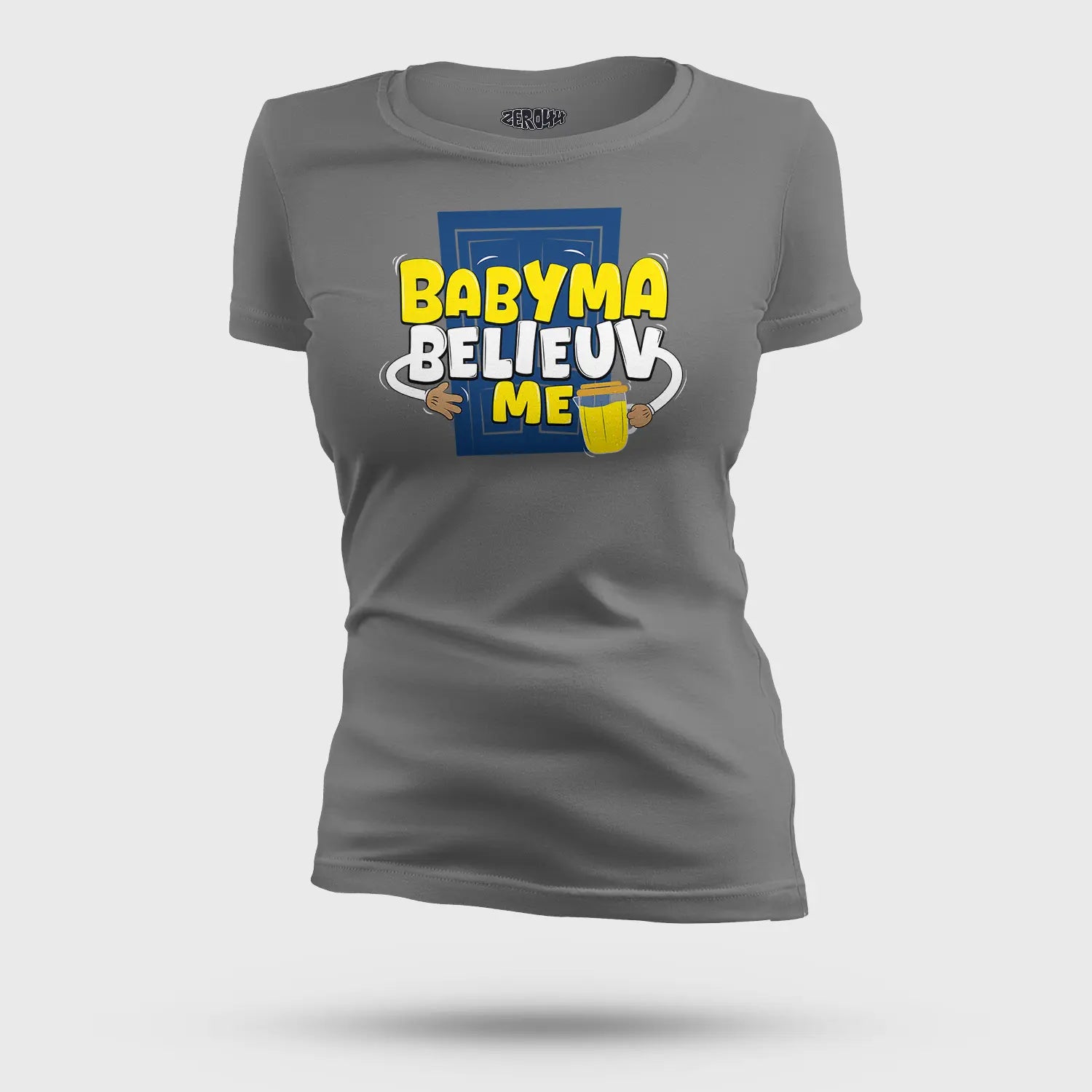 Babyma Belieuv Me Women's T-Shirt in Charcoal Melange Color