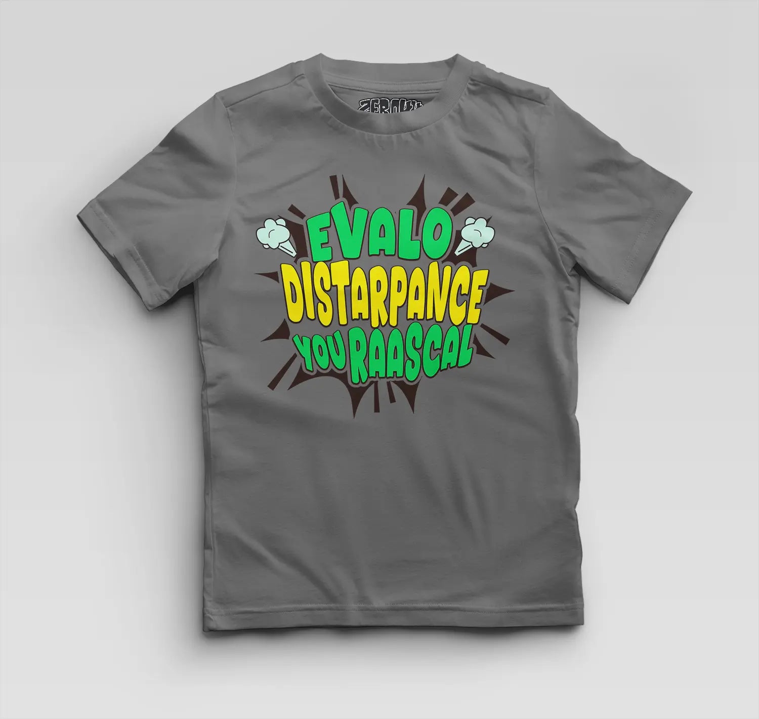 Evalo Distarpance You Raascal Boys Round Neck T-Shirt in Charcoal Melange Color