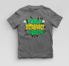 Evalo Distarpance You Raascal Boys Round Neck T-Shirt in Charcoal Melange Color