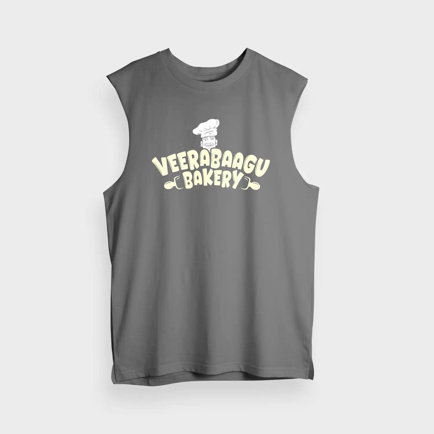 Veerabaagu Bakery Men/Unisex Tank Top in Charcoal Melange Color