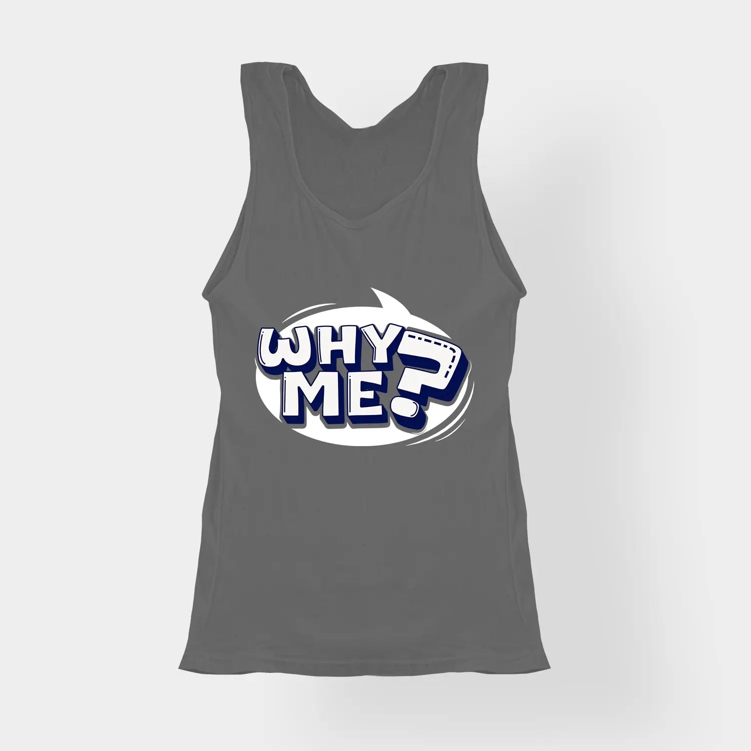 Why Me? Women's Tank Top in Charcoal Melange Color