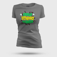 Evalo Distarpance You Raascal Women's T-Shirt in Charcoal Melange Color