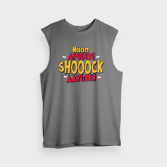 Naan Apudiye Shoooock Aayitten Men/Unisex Tank Top in Charcoal Melange Color