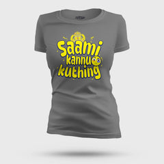 Saami Kannu Kuthing Women's T-Shirt in Charcoal Melange Color