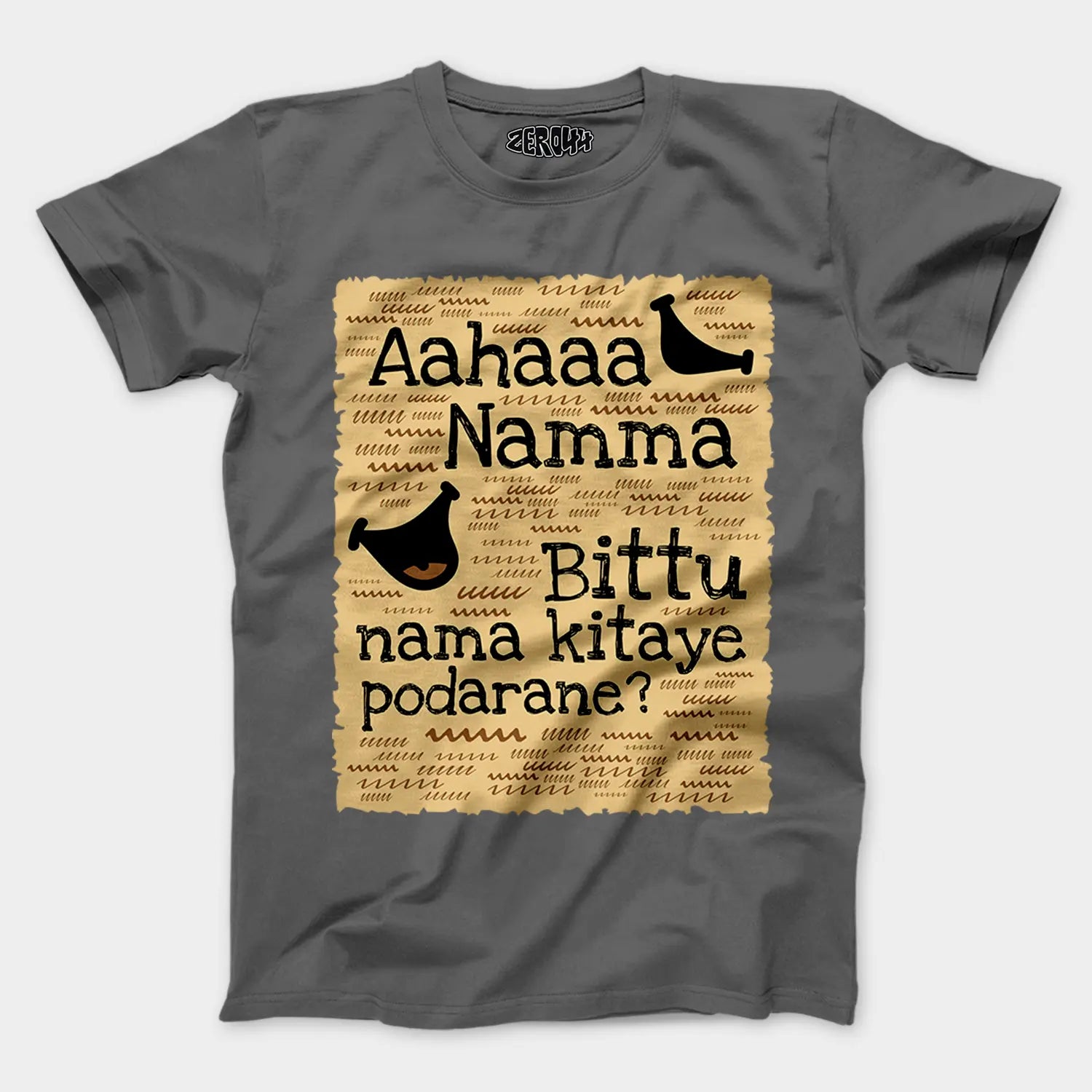 Aahaaa Namma Bittu Nama Kitaye Podarane Men/Unisex T-Shirt in Charcoal Melange Color