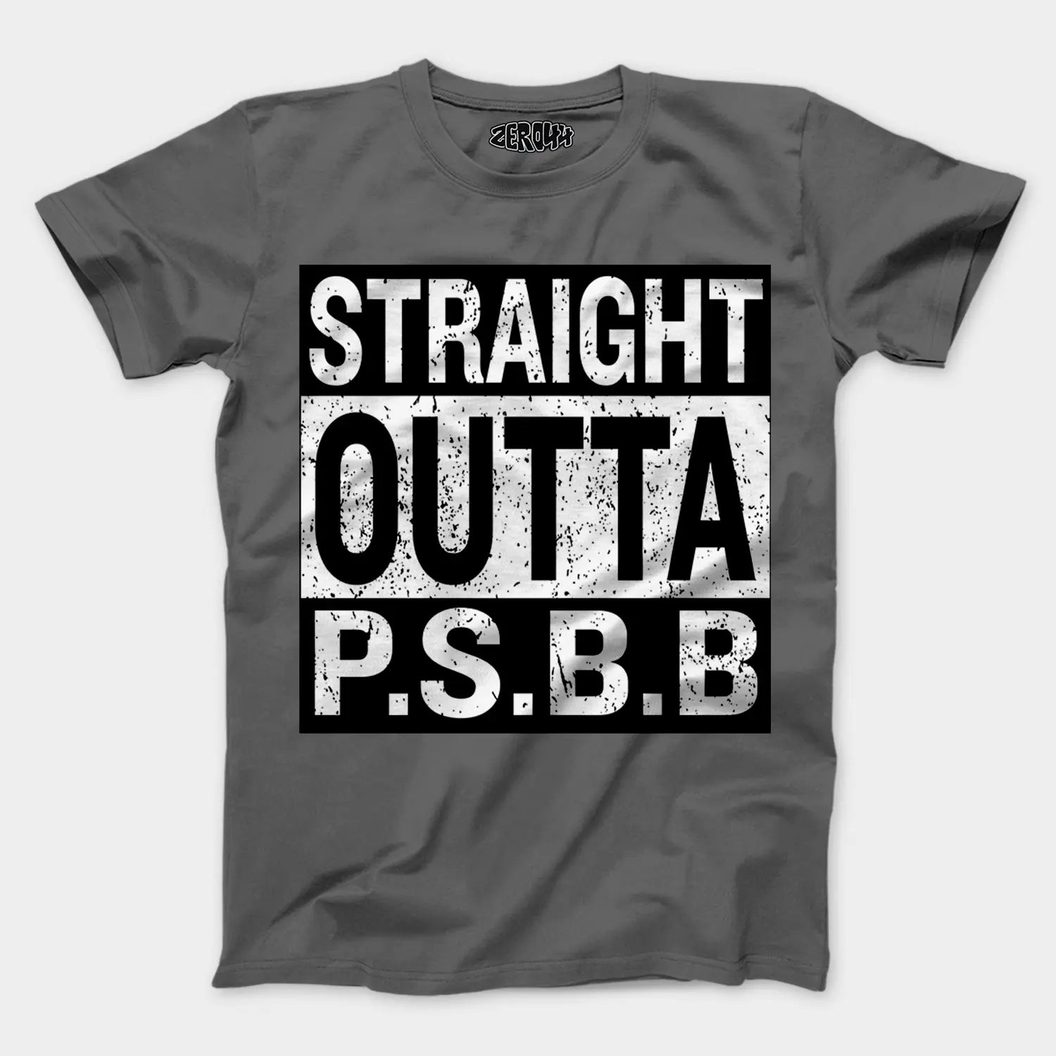 Straight Outta Psbb Men/Unisex T-Shirt in Charcoal Melange Color