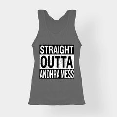 Straight Outta Andhra Mess Women's Tank Top in Charcoal Melange Color