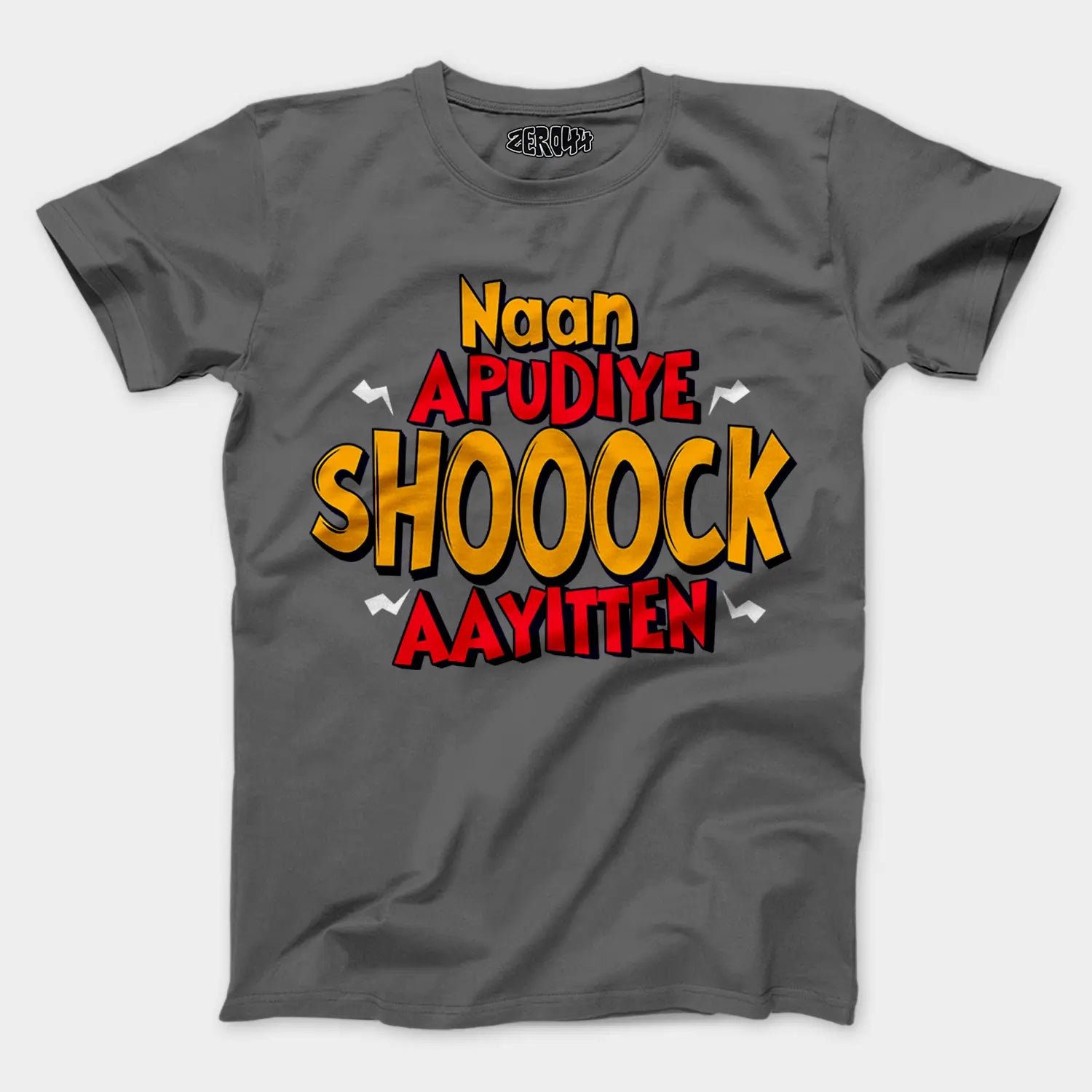 Naan Apudiye Shoooock Aayitten Men/Unisex T-Shirt in Charcoal Melange Color