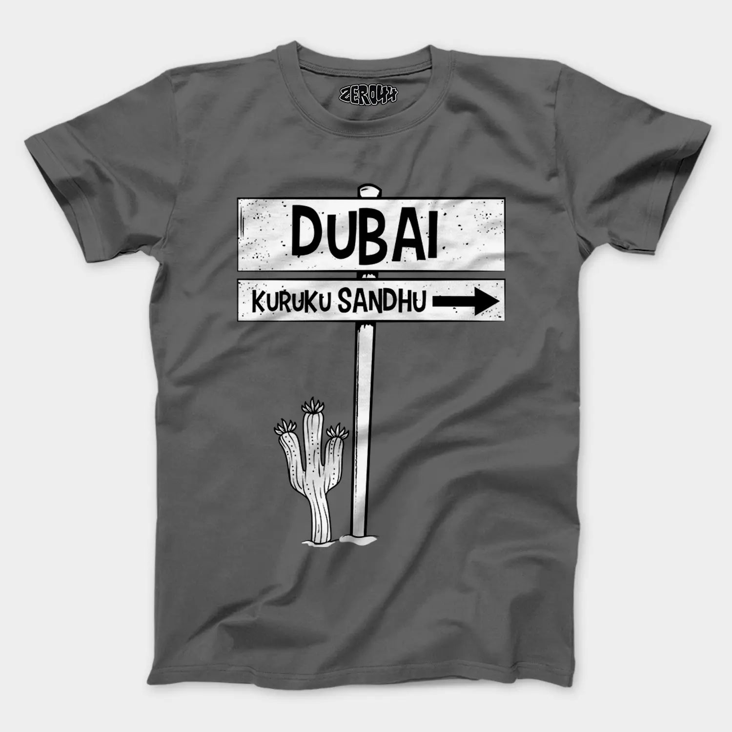 Dubai Kuruku Sandhu Men/Unisex T-Shirt in Charcoal Melange Color
