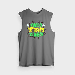 Evalo Distarpance You Raascal Men/Unisex Tank Top in Charcoal Melange Color