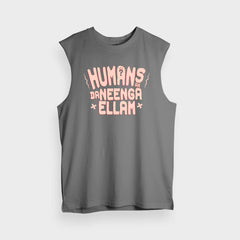 Humans Ah Da Neenga Ellam? Men/Unisex Tank Top in Charcoal Melange Color