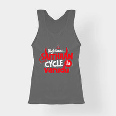 Rightuuu.. Saithaan Cycle La Varudhu Women's Tank Top in Charcoal Melange Color