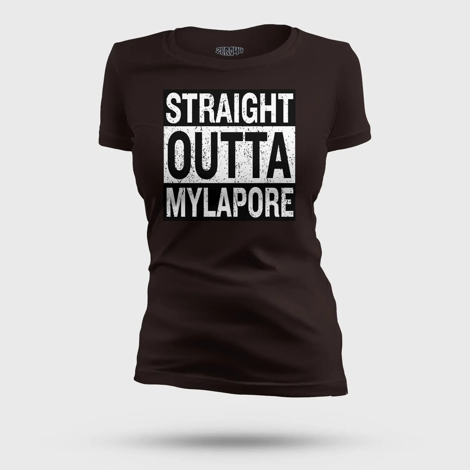 Straight Outta Mylapore Women's T-Shirt in Coffee Brown Color