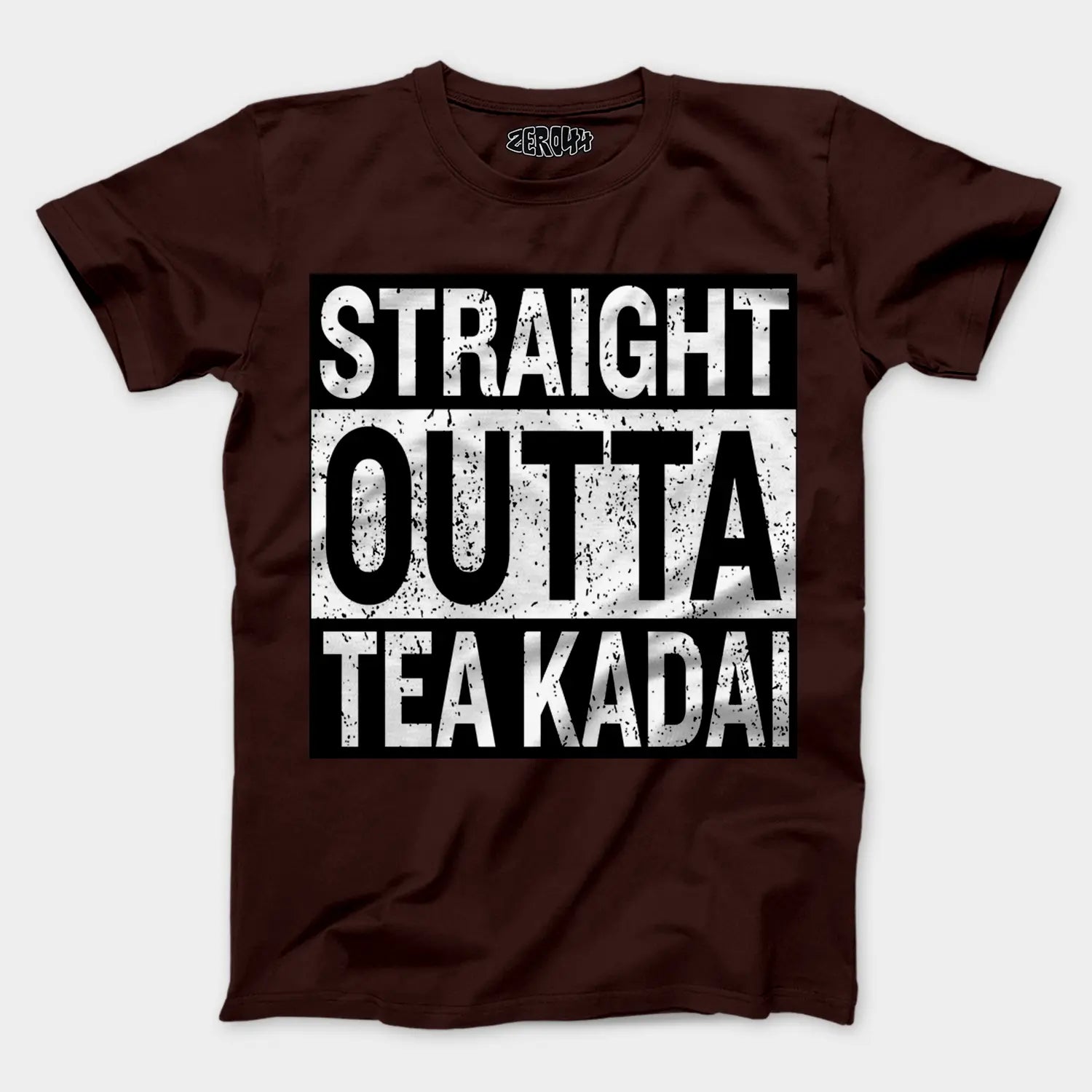 Straight Outta Tea Kadai Men/Unisex T-Shirt in Coffee Brown Color