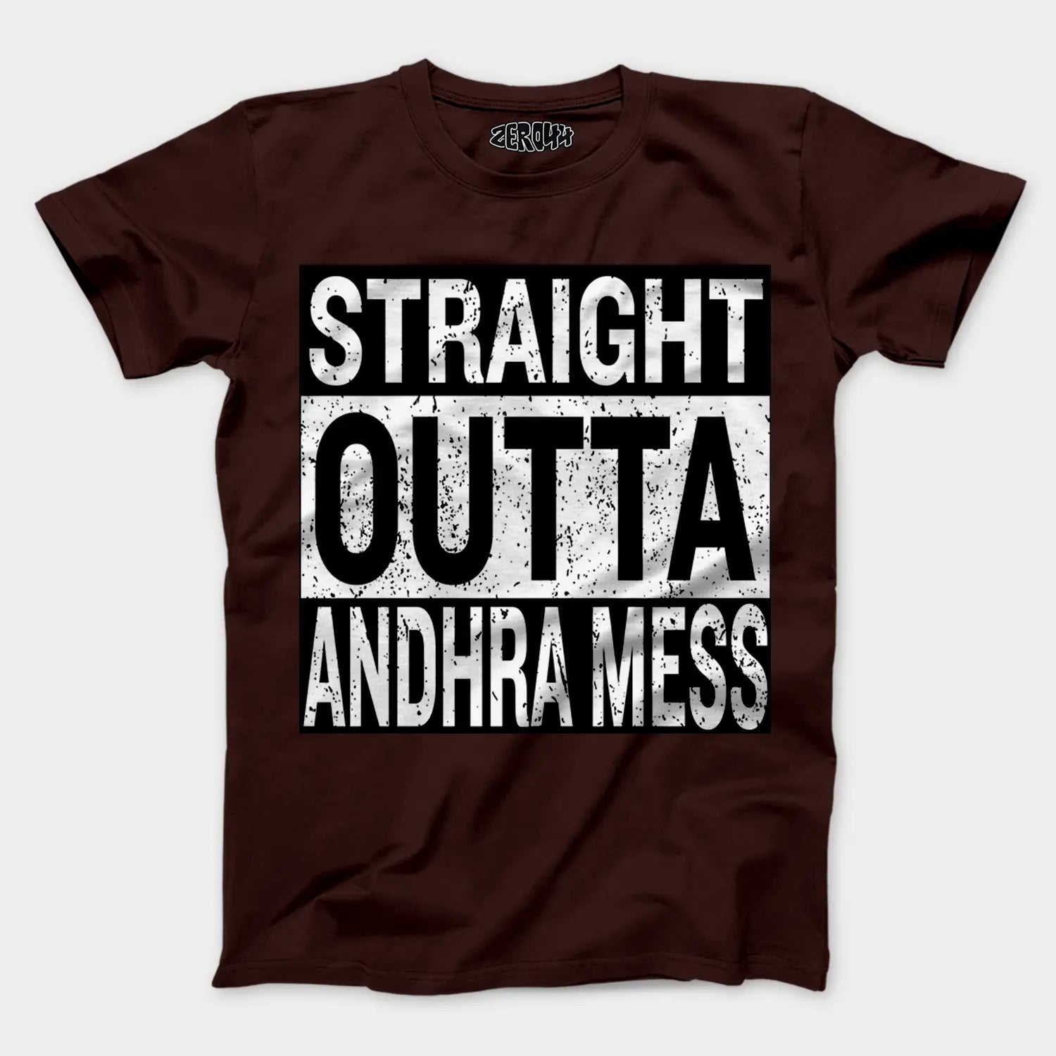 Straight Outta Andhra Mess Men/Unisex T-Shirt in Coffee Brown Color