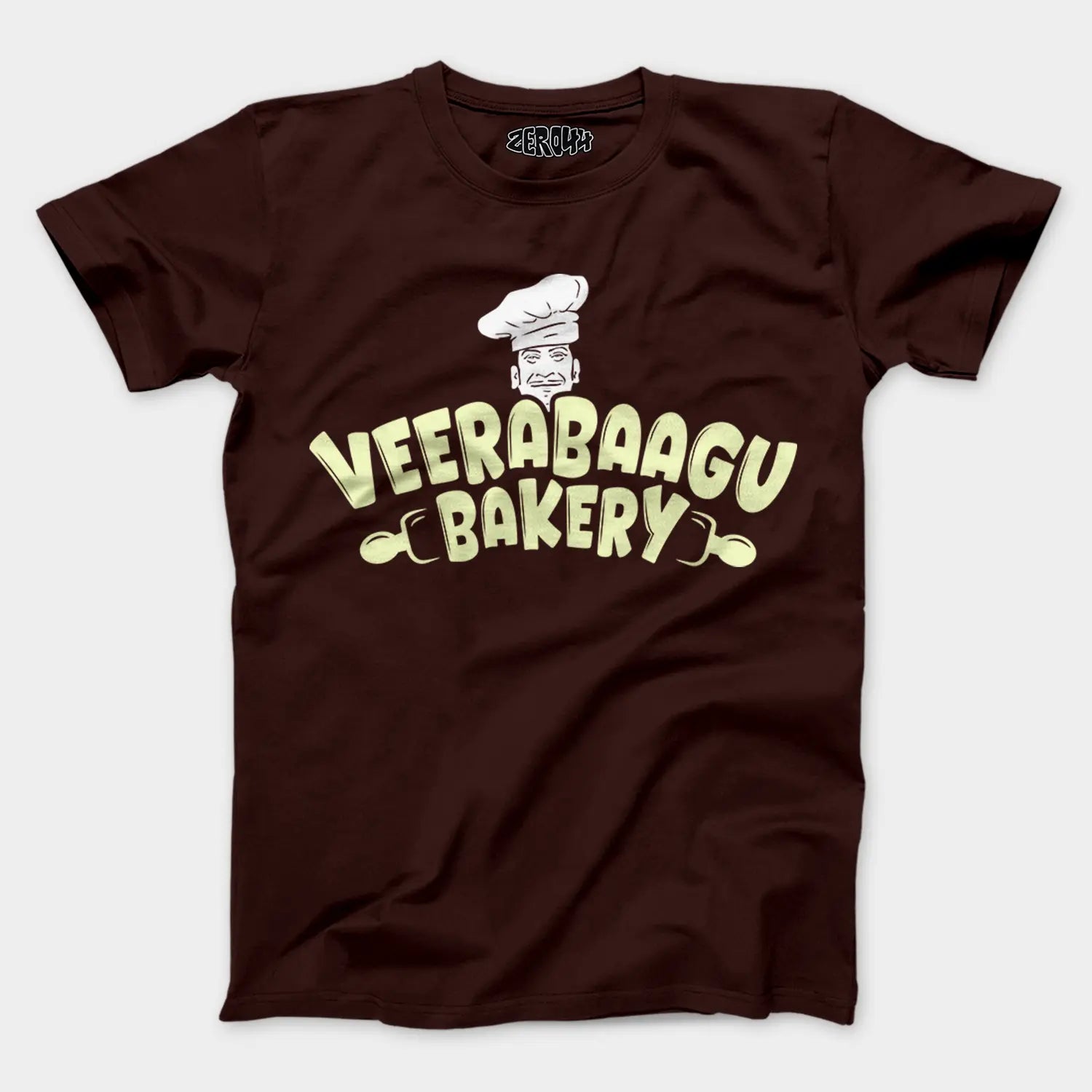 Veerabaagu Bakery Men/Unisex T-Shirt in Coffee Brown Color
