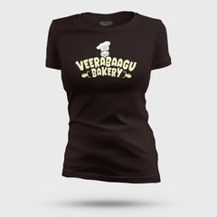 Veerabaagu Bakery Women's T-Shirt in Coffee Brown Color