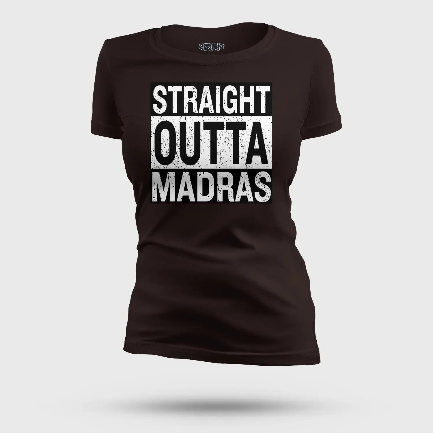Straight Outta Madras Women's T-Shirt in Coffee Brown Color